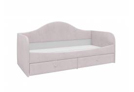 Кровать с мягкой обивкой Алиса ПМ-332.18 велюр розовый