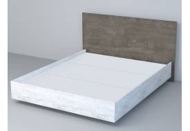 Кровать Эго арт. 031-М1 1400 бетон светлый/камень темный