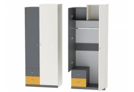 Шкаф Клео ШК-1 графит, миндаль, солнечный