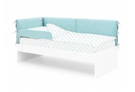 Детская мягкая кровать Denvas с бортиком эвкалипт