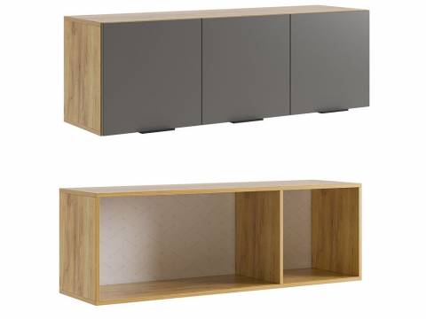 Антресоль трехдверная Бери графит