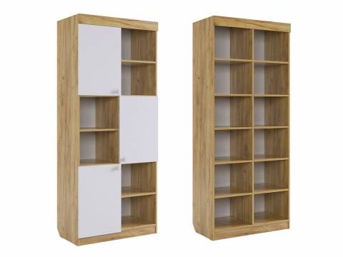 Стеллаж Форсаж дуб крафт золотой/белый