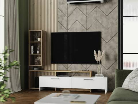 Тумба ТВ Лия вотан/белый