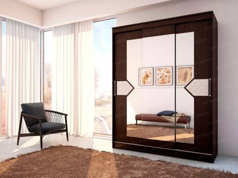 Шкаф купе Николь-3 венге-лиственница светлая