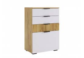 Комод Бери дуб крафт золотой/белое дерево