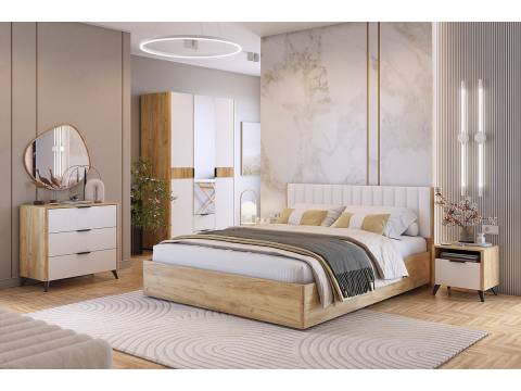 Спальня Адам дуб крафт золотой/белое дерево