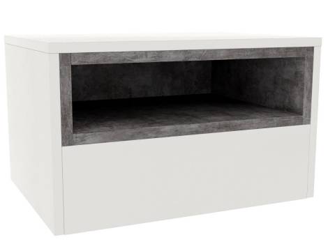 Тумба прикроватная Лотос подвесная TB01 Бетон серый