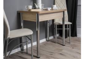 Стол обеденный Пайп раскладной на хром ножках