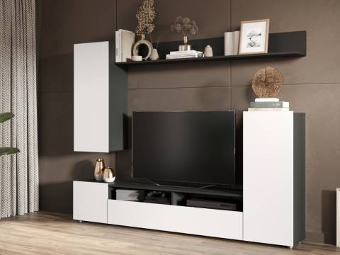 Гостиная Нео Антрацит/Белый