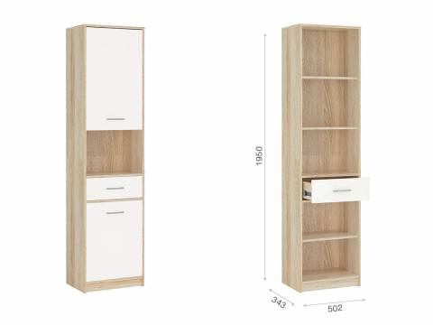 Шкаф-Пенал 2д1ящ Стелс