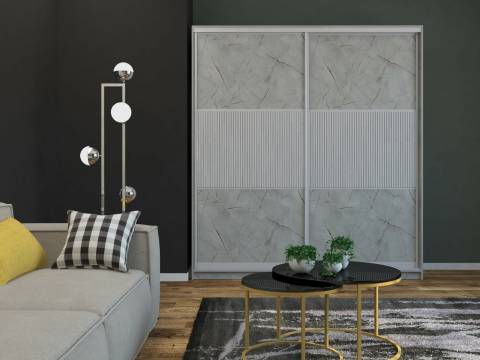 Шкаф-купе Ксения 1200 широкая рельефная вставка МДФ Каспий светлый