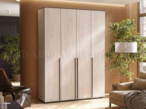 Шкаф четырехстворчатый Норд 1600 дуб крафт белый МГ