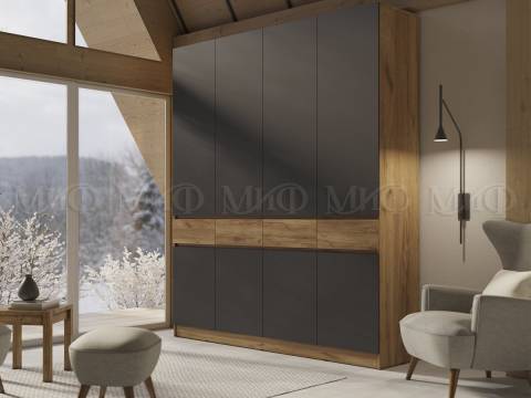 Шкаф 4-х створчатый Роджина Графит