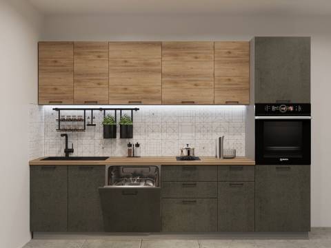 Кухонный гарнитур 34 Лофт 3000 мм