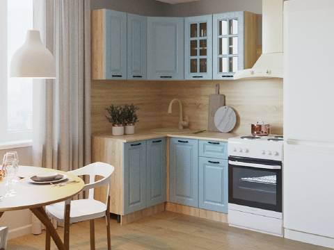 Кухонный гарнитур арт 6 Роял Вуд Голубой Вегас 1200х1400 мм