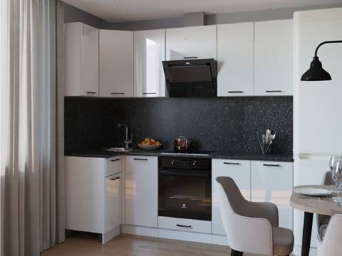 Кухонный гарнитур арт 8 Белый глянец 1000х2400 мм