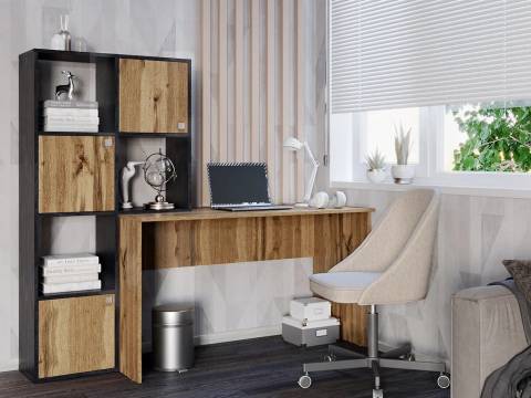 Стол компьютерный СК Юджин дуб вотан/обсидиан