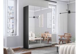 Шкаф-купе Прайм 2-х дверный 1400 два зеркала Серый Диамант