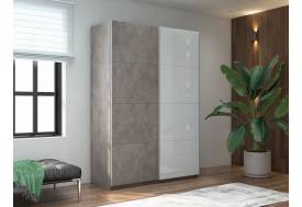 Шкаф-купе Прайм 2-х дверный 1400 ДСП/Стекло Белое Бетон