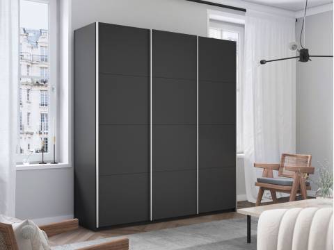 Шкаф-купе Прайм 3-х дверный 1800 три ДСП Серый Диамант