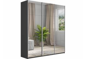 Шкаф-купе Прайм 3-х дверный 1800 три зеркала Серый Диамант