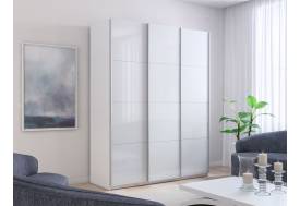 Шкаф-купе Прайм 3-х дверный 2100 три стекла белые Белый Снег