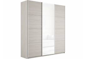 Шкаф-купе Прайм Широкий 3-х дверный два ДСП/Стекло Белое Ясень Анкор Светлый