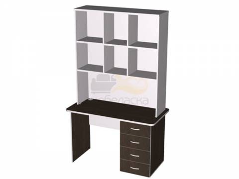 Стол письменный с тумбой левый с надставкой 3-ярусной ПСт1.12Л-ПН3.12