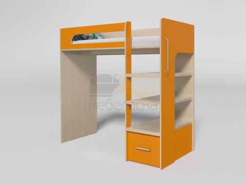 Кровать двухъярусная №10 без дивана Дуб молочный/манго