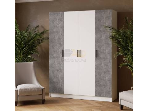 Шкаф комбинированный Ларс 1600 без зеркал белый/ателье светлое