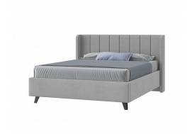 Кровать Виола с ПМ 1600х2000 мм микровелюр светло-серый