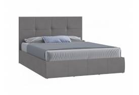 Кровать Твист с ПМ 1600х2000 мм микровелюр серый