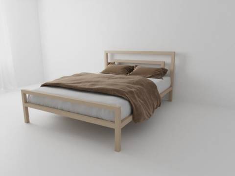 Кровать металлическая Куба 1600 бежевая