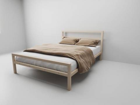 Кровать металлическая Комфорт 1600 бежевая