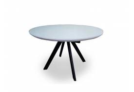 Стол Бахус раздвижной 1200 мм стекло белое/муар черный