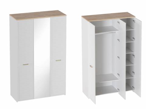 Шкаф трехдверный Гавана Белый матовый