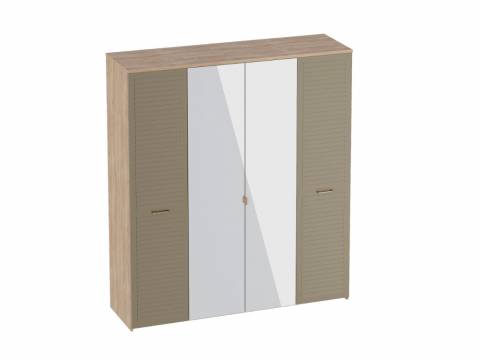 Шкаф четырехдверный Гавана Светло-серый