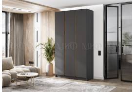 Шкаф трехстворчатый Келвин (1200) Графит-вставка дуб крафт