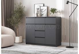 Комод 1200 (2 двери 6 ящиков) Челси Графит