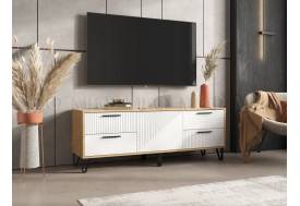 Тумба ТВ (1500) Флэш Браш Вайт, Дуб Крафт