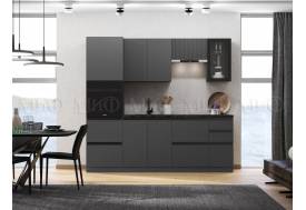 Кухня Техно-6 2400 мм Графит/Графит софт