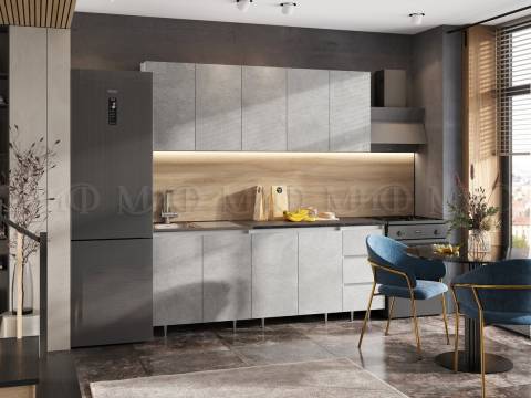 Кухонный гарнитур Челси 2000 мм Бетон светлый