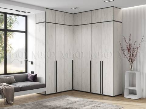 Шкаф угловой модульный Норд Дуб Крафт Белый