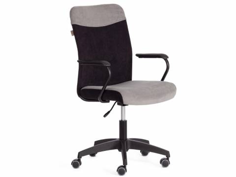 Кресло FLY флок серый/черный