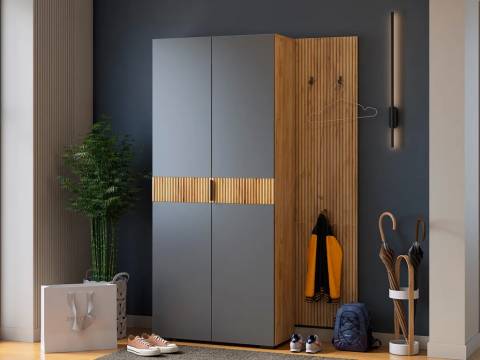 Прихожая Мебельсон К7 дуб крафт золотой/графит