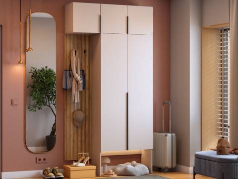 Прихожая Мебельсон К9 дуб крафт золотой/кашемир