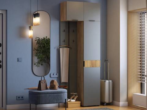 Прихожая Мебельсон К37 дуб крафт золотой/графит