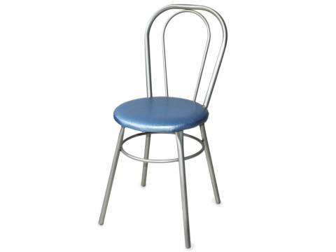 Стул №1 ДХ-8 без мягкой спинки обивка светло-голубой