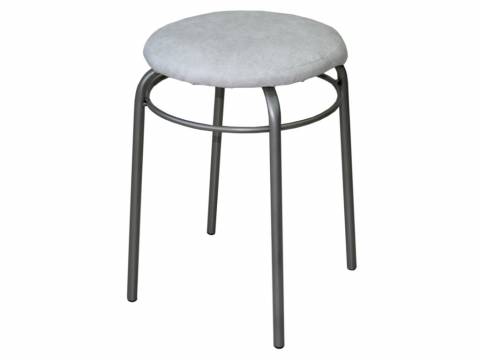 Табурет круглый с кольцом ДХ-11 обивка белый