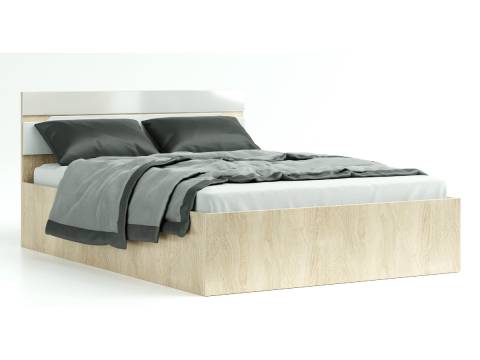 Кровать Трио 1400 ортопед с опорами Белый глянец